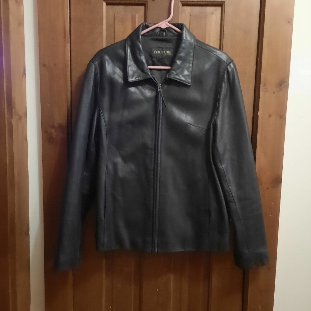 Black Lambskin Leather Jacket Authentic Leather Size Large Super Soft